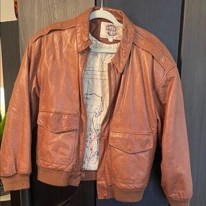 Vintage Women’s or Men’s Brown Leather Bomber Jacket